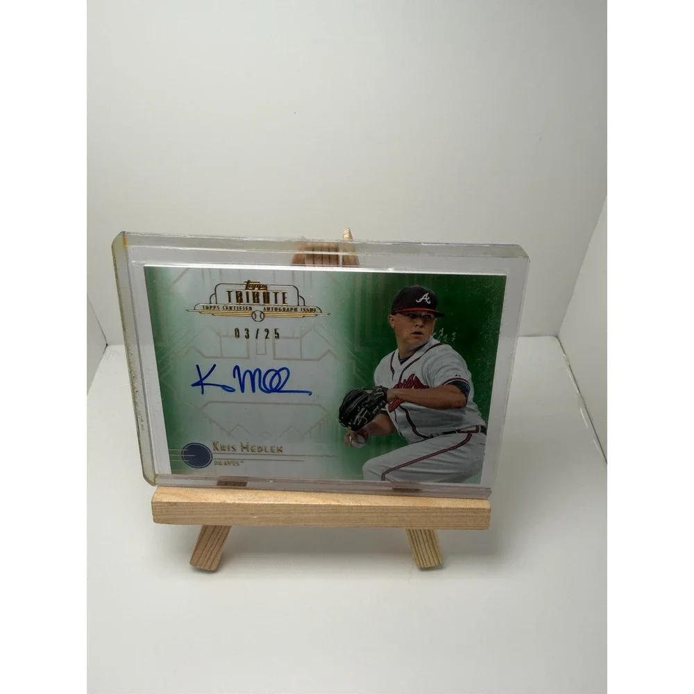 2014 Topps Tribute Auto Green 3/25 Kris Medlen‎ #TA-KME Auto 9su